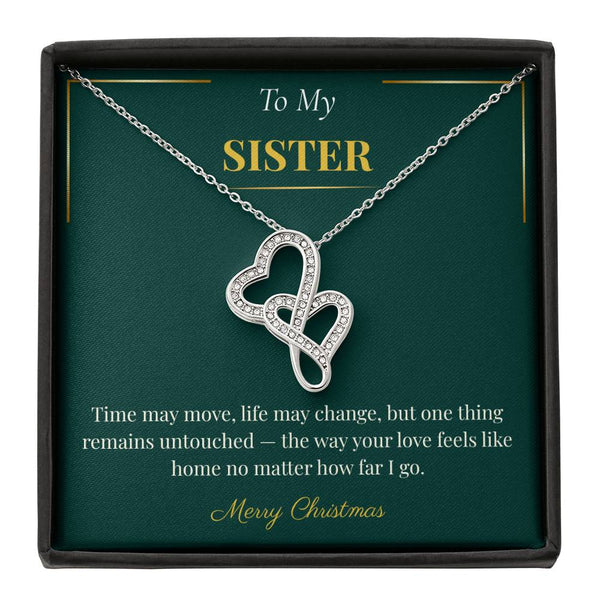 Heart to Heart Necklace – Sentimental Christmas Gift for Sister | Romantic Holiday Jewelry Gift Idea