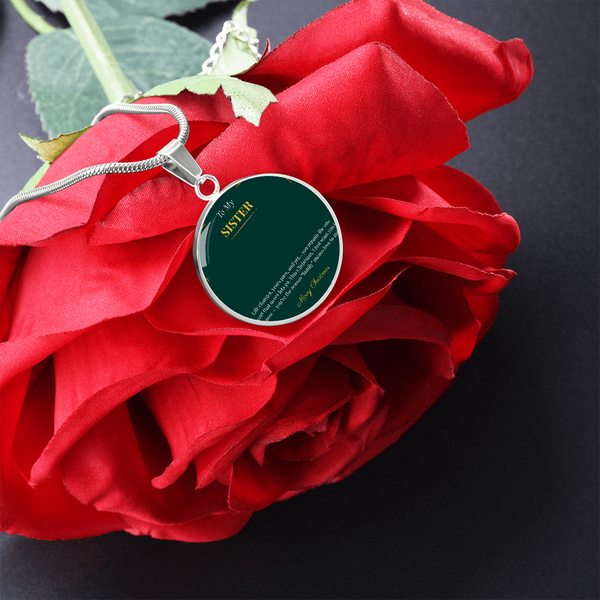 Luxury Graphic Circle Necklace – Elegant Christmas Gift for Sister | Modern Holiday Jewelry Piece