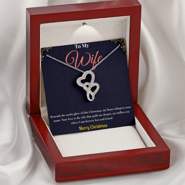 Heart-to-Heart Necklace – Dual-Tone 14K White & 18K Yellow Gold Pendant, The Perfect Christmas Gift for Her