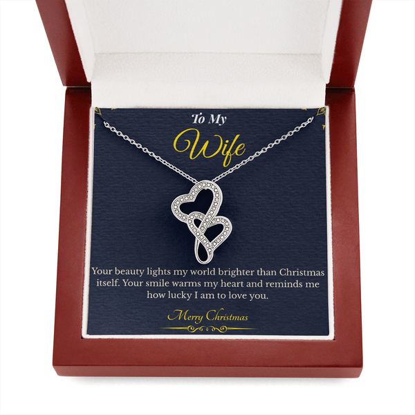 Heart to Heart Necklace – Romantic Christmas Gift for Wife | Symbol of Connection, Devotion & True Love | Elegant Jewelry She'll Cherish Forever