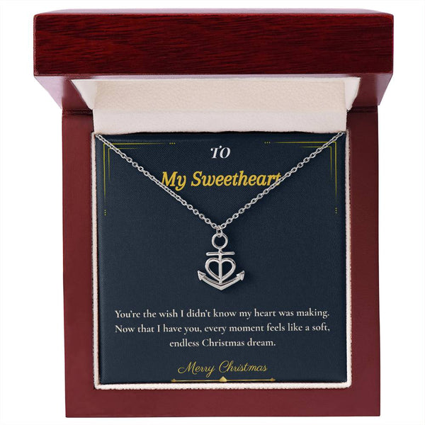 Anchor Pendant Necklace – Meaningful Christmas Gift for Wife | Symbol of Strength, Stability & Endless Love | Elegant Holiday Jewelry for Her
