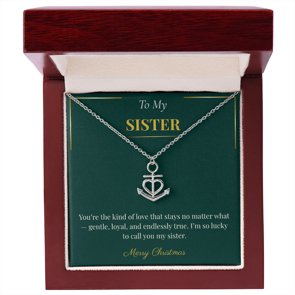 Anchor Pendant Necklace – Symbolic Christmas Gift for Sister | Nautical Holiday Jewelry