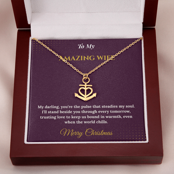 Anchor Pendant Necklace – Meaningful Christmas Gift for Wife | Symbol of Strength, Stability & Endless Love | Elegant Holiday Jewelry for Her