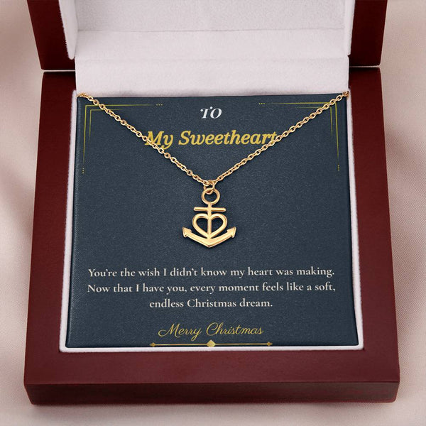 Anchor Pendant Necklace – Meaningful Christmas Gift for Wife | Symbol of Strength, Stability & Endless Love | Elegant Holiday Jewelry for Her