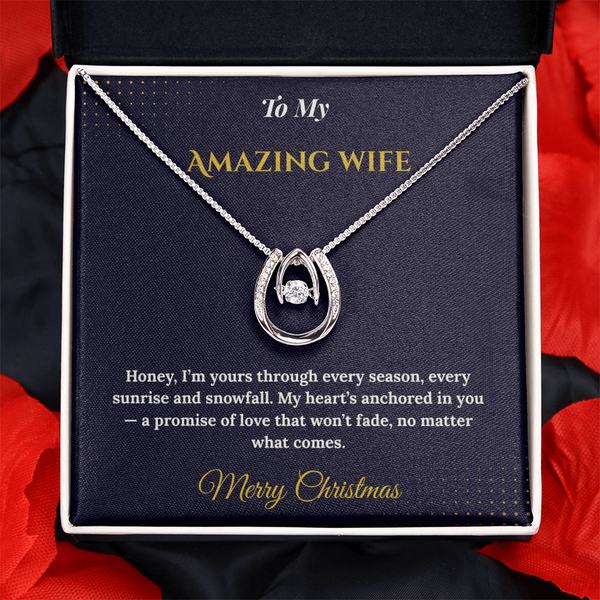 Lucky in Love Necklace – Romantic Christmas Gift for Wife | Charming Jewelry That Brings Love & Fortune | Elegant Keepsake She'll Treasure