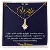 Alluring Beauty 14K White Gold Finish Necklace for Wife with Message Card & Gift Box | Romantic Christmas Gift from Husband