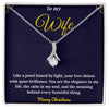Alluring Beauty 14K White Gold Finish Necklace for Wife with Message Card & Gift Box | Romantic Christmas Gift from Husband