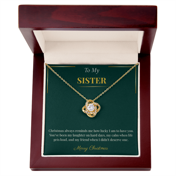 Love Knot Necklace – A Timeless Christmas Gift for Sister | Elegant Holiday Jewelry