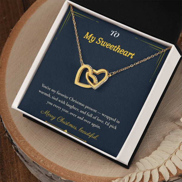Interlocking Hearts Necklace – Sentimental Christmas Gift for Wife | Romantic Jewelry That Represents Two Hearts, One Soul | Perfect Holiday Gift for Her