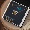 Interlocking Heart Necklace for Couples – CZ Crystal Double Heart Pendant in 18K Yellow Gold Finish and 14K White Gold Finish| Romantic Christmas Gift for wife