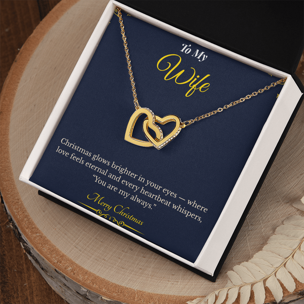 Interlocking Hearts Necklace – Sentimental Christmas Gift for Wife | Romantic Jewelry That Represents Two Hearts, One Soul | Perfect Holiday Gift for Her