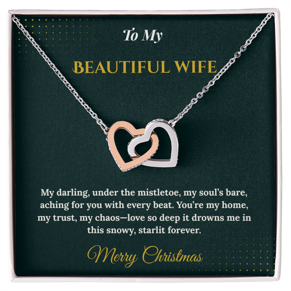 Interlocking Hearts Necklace – Sentimental Christmas Gift for Wife | Romantic Jewelry That Represents Two Hearts, One Soul | Perfect Holiday Gift for Her