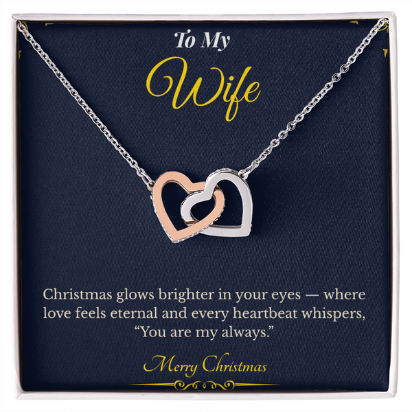 Interlocking Hearts Necklace – Sentimental Christmas Gift for Wife | Romantic Jewelry That Represents Two Hearts, One Soul | Perfect Holiday Gift for Her