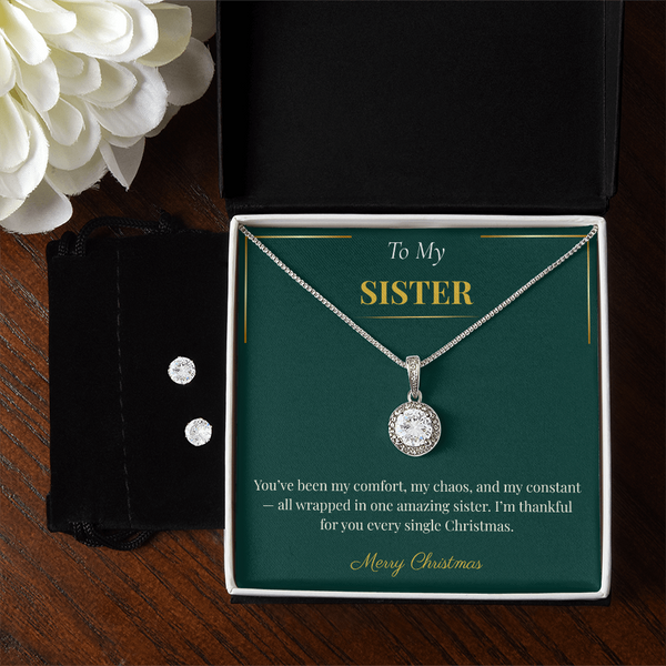 Eternal Hope Necklace and Earring Set – Meaningful Christmas Gift for Sister | Inspirational Holiday Jewelry Duo