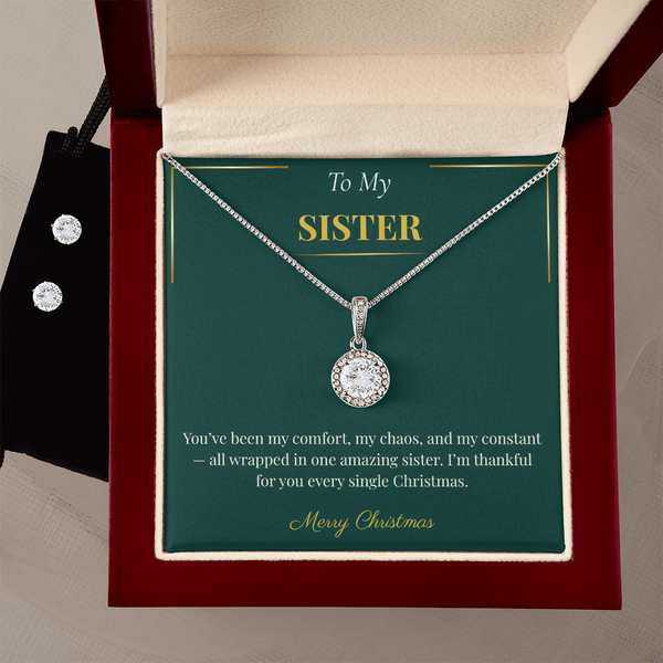 Eternal Hope Necklace and Earring Set – Meaningful Christmas Gift for Sister | Inspirational Holiday Jewelry Duo