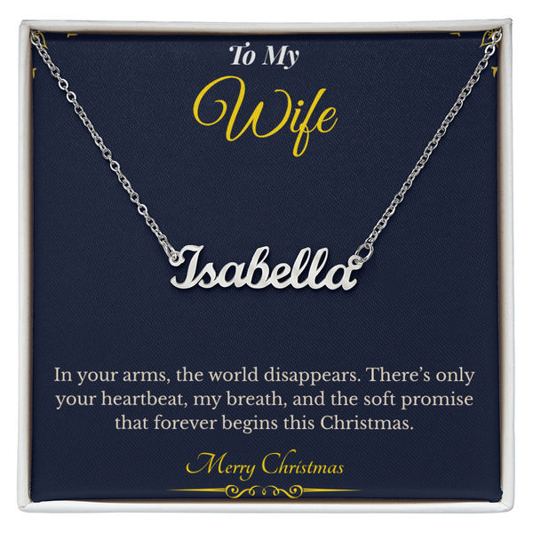 Custom Name Necklace – Personalized Christmas Gift for Wife | Engraved Jewelry That Captures Your Love | Elegant