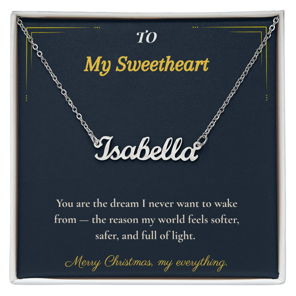 Custom Name Necklace – Personalized Christmas Gift for Wife | Engraved Jewelry That Captures Your Love | Elegant Custom Keepsake for Her