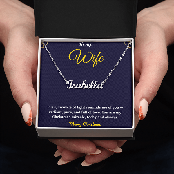 Personalized Name Necklace – Custom Cursive Name Pendant, 18K Gold or Polished Stainless Steel | Christmas Gift for Her, Made in USA