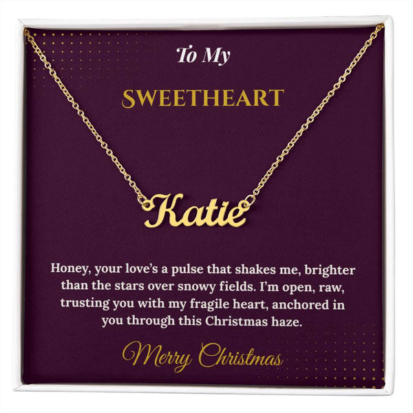 Custom Name Necklace – Personalized Christmas Gift for Wife | Engraved Jewelry That Captures Your Love | Elegant Custom Keepsake for Her