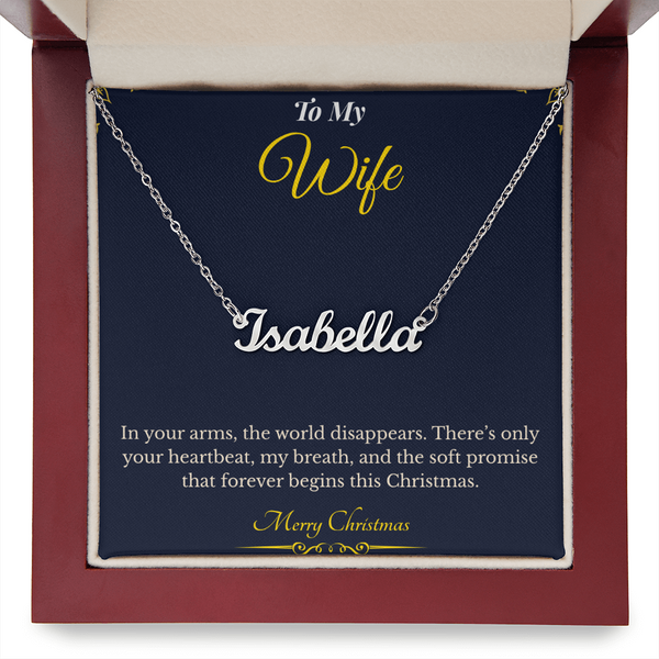 Custom Name Necklace – Personalized Christmas Gift for Wife | Engraved Jewelry That Captures Your Love | Elegant
