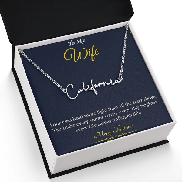Signature Style Custom Name Necklace – Personalized Christmas Gift for Wife | Elegant Jewelry That Celebrates Her Identity | Unique Holiday Keepsake She'll Love