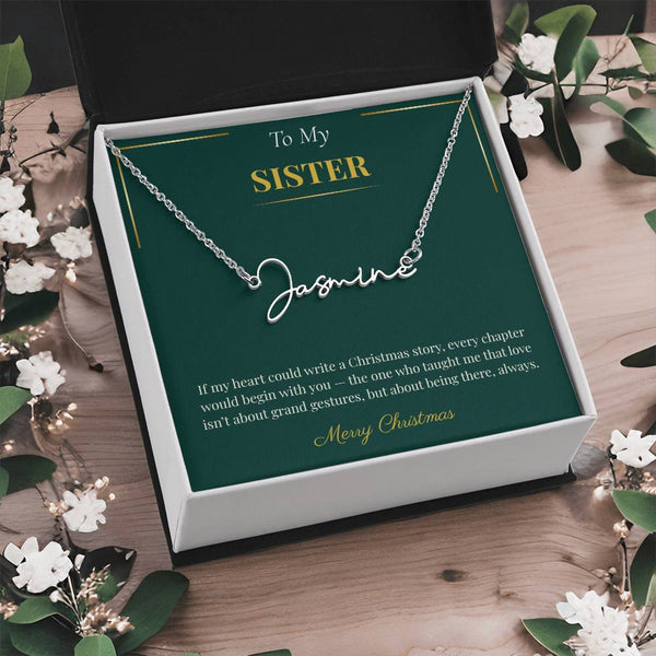 Signature Style Custom Name Necklace – Personalized Christmas Gift for Sister | Trending Custom Jewelry Idea