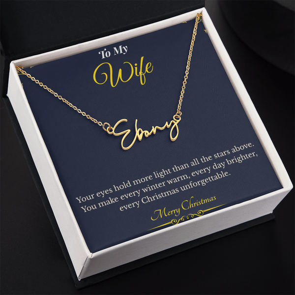 Signature Style Custom Name Necklace – Personalized Christmas Gift for Wife | Elegant Jewelry That Celebrates Her Identity | Unique Holiday Keepsake She'll Love