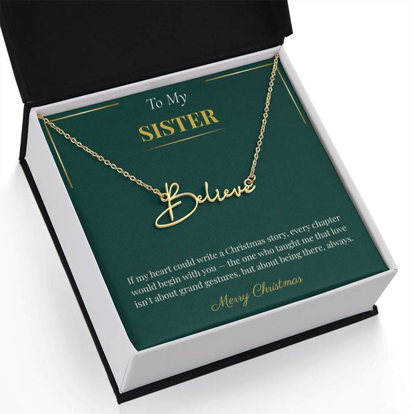 Signature Style Custom Name Necklace – Personalized Christmas Gift for Sister | Trending Custom Jewelry Idea