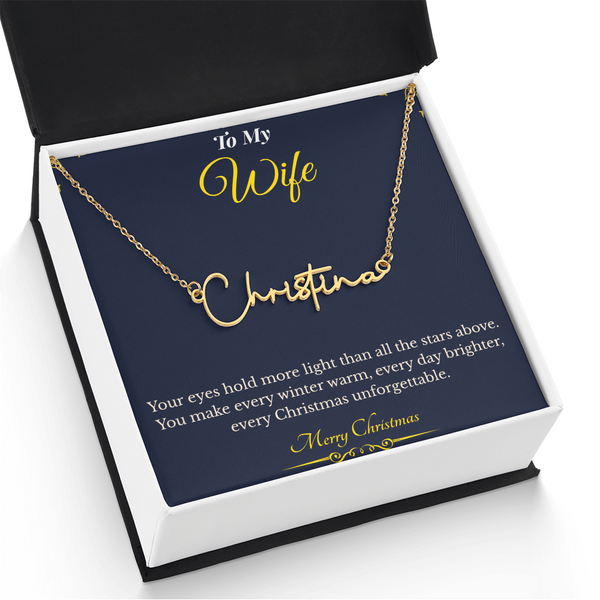 Signature Style Custom Name Necklace – Personalized Christmas Gift for Wife | Elegant Jewelry That Celebrates Her Identity | Unique Holiday Keepsake She'll Love