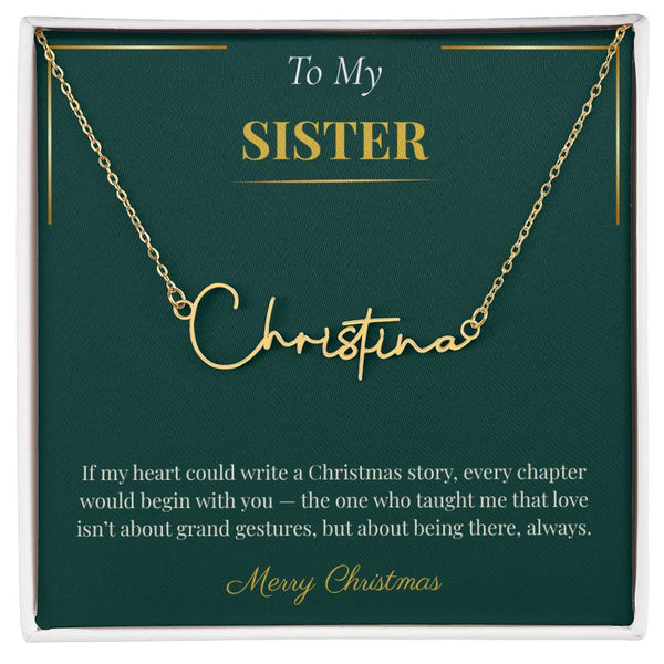 Signature Style Custom Name Necklace – Personalized Christmas Gift for Sister | Trending Custom Jewelry Idea