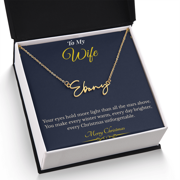 Signature Style Custom Name Necklace – Personalized Christmas Gift for Wife | Elegant Jewelry That Celebrates Her Identity | Unique Holiday Keepsake She'll Love