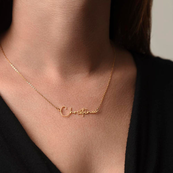 Signature Style Custom Name Necklace – Personalized Christmas Gift for Wife | Elegant Jewelry That Celebrates Her Identity | Unique Holiday Keepsake She'll Love