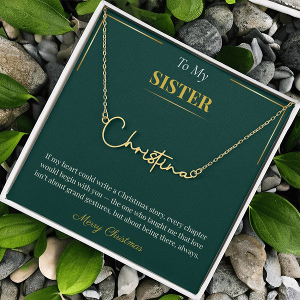 Signature Style Custom Name Necklace – Personalized Christmas Gift for Sister | Trending Custom Jewelry Idea