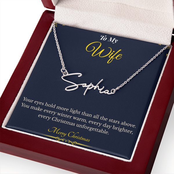 Signature Style Custom Name Necklace – Personalized Christmas Gift for Wife | Elegant Jewelry That Celebrates Her Identity | Unique Holiday Keepsake She'll Love