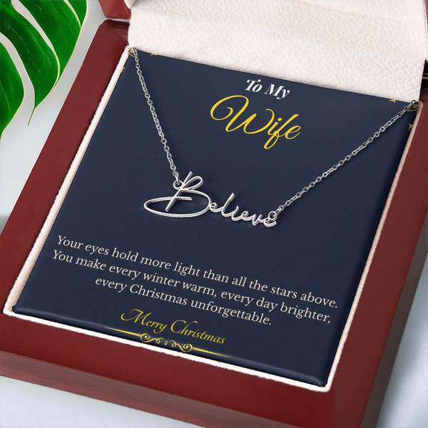 Signature Style Custom Name Necklace – Personalized Christmas Gift for Wife | Elegant Jewelry That Celebrates Her Identity | Unique Holiday Keepsake She'll Love