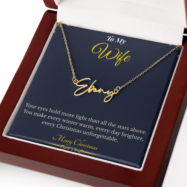 Signature Style Custom Name Necklace – Personalized Christmas Gift for Wife | Elegant Jewelry That Celebrates Her Identity | Unique Holiday Keepsake She'll Love