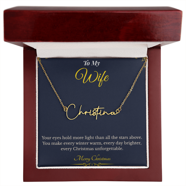 Signature Style Custom Name Necklace – Personalized Christmas Gift for Wife | Elegant Jewelry That Celebrates Her Identity | Unique Holiday Keepsake She'll Love