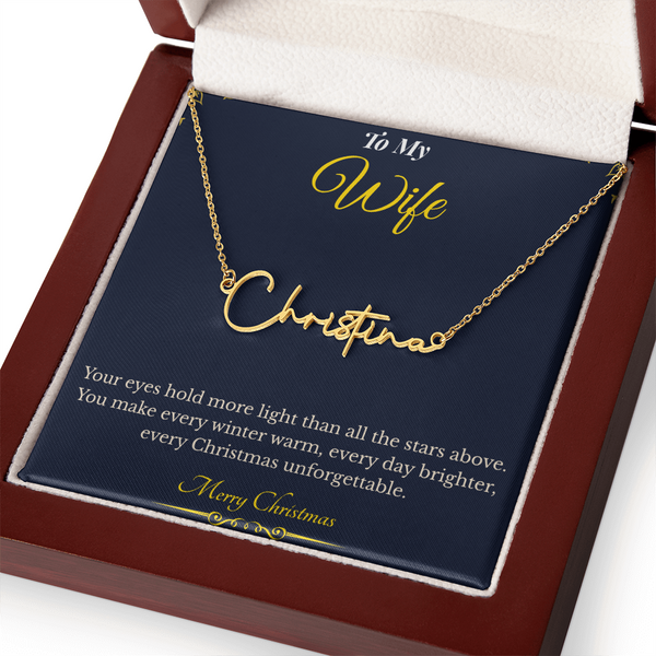 Signature Style Custom Name Necklace – Personalized Christmas Gift for Wife | Elegant Jewelry That Celebrates Her Identity | Unique Holiday Keepsake She'll Love
