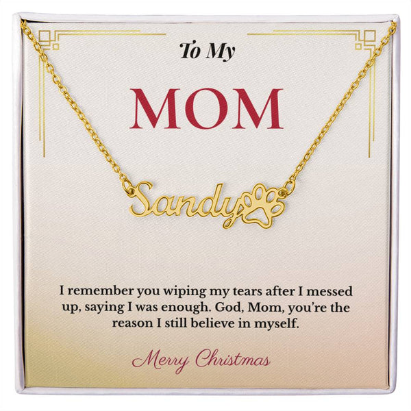 Heartwarming Christmas Gift for Mom | Personalized Jewelry Celebrating the Love of Pets & Family | Cute Custom Keepsake She'll Treasure