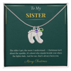 Engraved Baby Feet Necklace with Birthstone – Heartwarming Christmas Gift for Sister | Meaningful Custom Jewelry