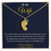 Engraved Baby Feet Necklace with Birthstone – Sentimental Christmas Gift for Wife | Personalized Jewelry That Honors Motherhood | Heartfelt Keepsake She'll Adore