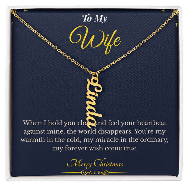 Multi Vertical Name Necklace – Custom Christmas Gift for Wife | Personalized Jewelry That Keeps Loved Ones Close | Elegant Multi-Name Design She'll Treasure