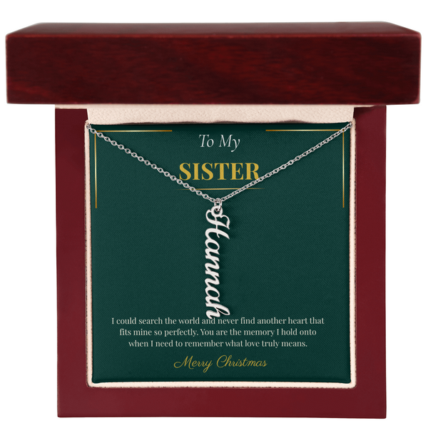 Multi Vertical Name Necklace – Personalized Christmas Gift for Sister | Elegant Custom Jewelry Design