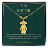 Engraved Kid Charm Necklace – Sentimental Christmas Gift for Sister | Custom Family Jewelry Gift