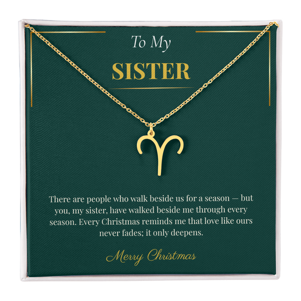 Zodiac Necklace – Personalized Christmas Gift for Sister | Custom Astrological Holiday Jewelry
