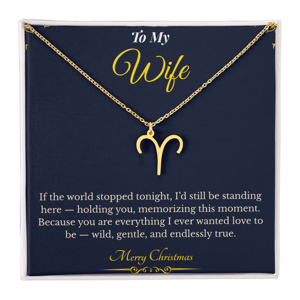 Zodiac Necklace – Personalized Christmas Gift for Wife | Astrological Jewelry That Reflects Her Unique Energy | Elegant Holiday Keepsake for Her