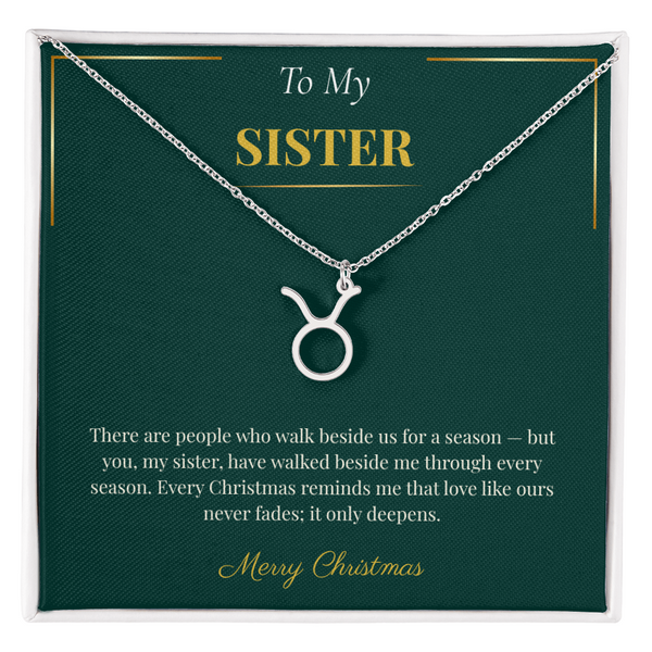 Zodiac Necklace – Personalized Christmas Gift for Sister | Custom Astrological Holiday Jewelry