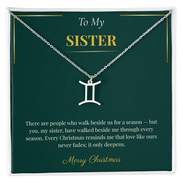 Zodiac Necklace – Personalized Christmas Gift for Sister | Custom Astrological Holiday Jewelry