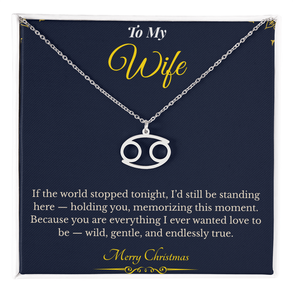 Zodiac Necklace – Personalized Christmas Gift for Wife | Astrological Jewelry That Reflects Her Unique Energy | Elegant Holiday Keepsake for Her
