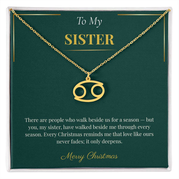 Zodiac Necklace – Personalized Christmas Gift for Sister | Custom Astrological Holiday Jewelry